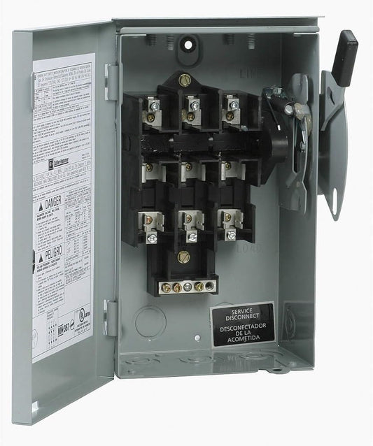 Eaton DG322NGB Safety Switch, 60A, 3P, 240V, Type DG, Fusible, NEMA 1, Color