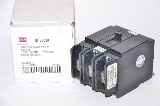 EATON GHB3050 Bolt-On Circuit Breaker, GHB Frame, 270/480V, 3-Pole, 50-Amp