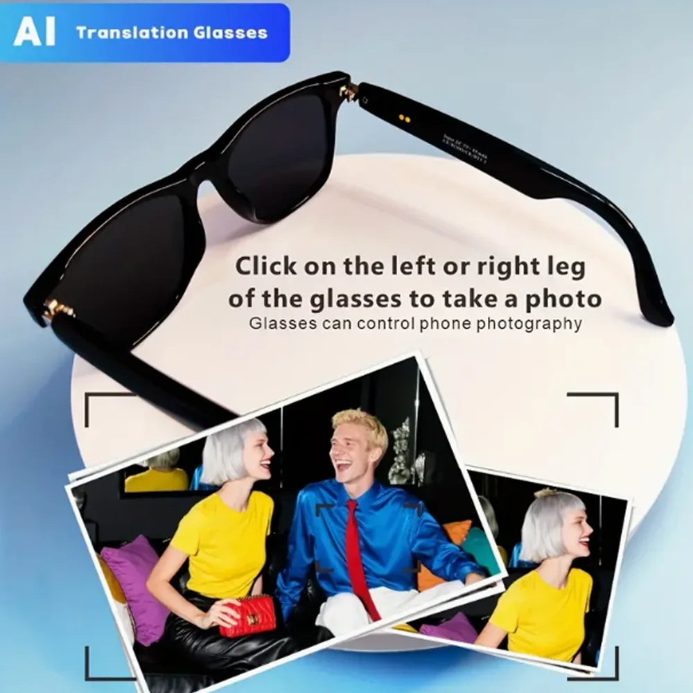 SENBONO E13 Smart AI Translation Glasses Bluetooth Wireless Call Music Outdoor AI Smart Glasses Smart Sports Sunglasses