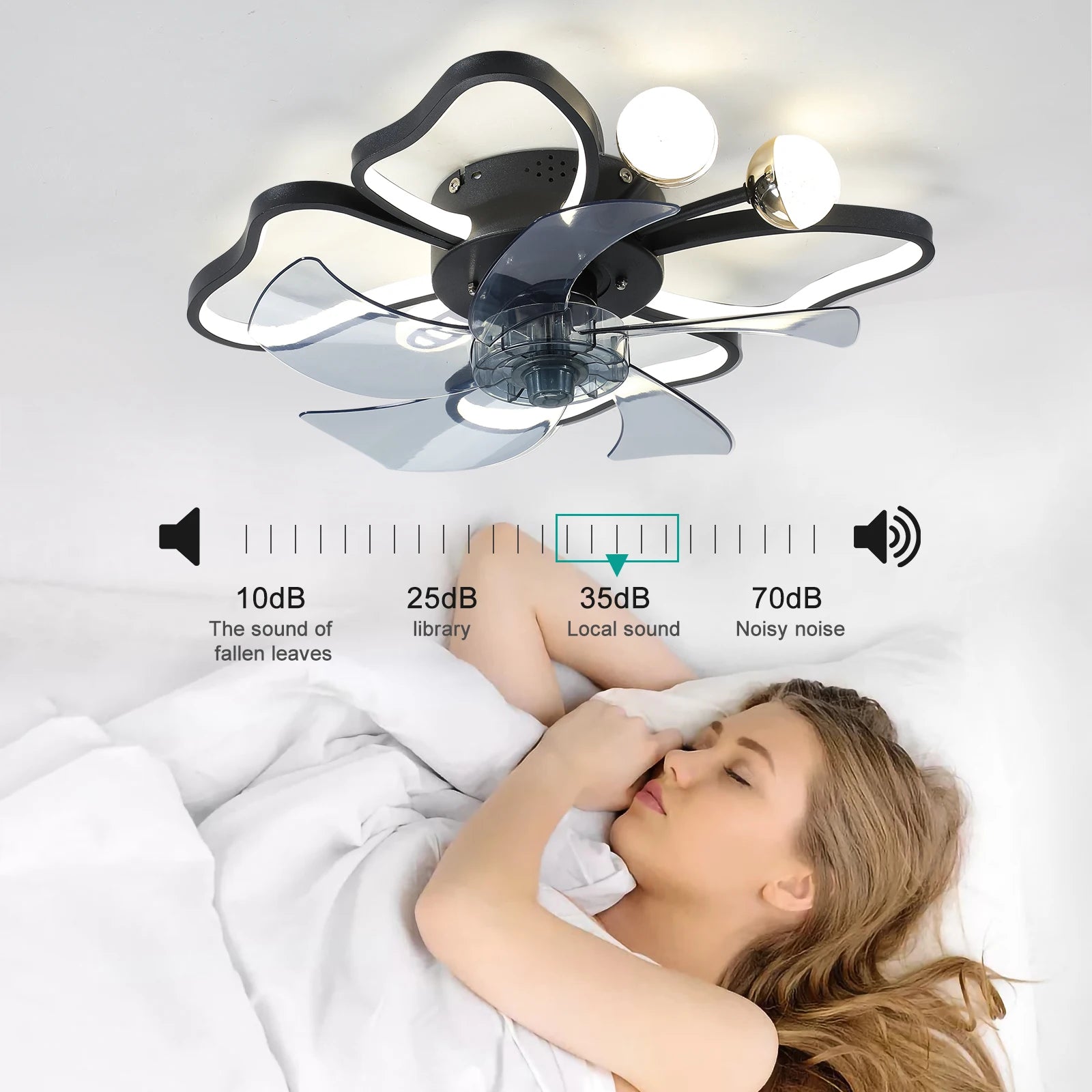 20" Ceiling Fan with Lights, butterfly Ceiling Fans Dimmable Low Profile Ceiling Fan With Light for Living Room Bedroom
