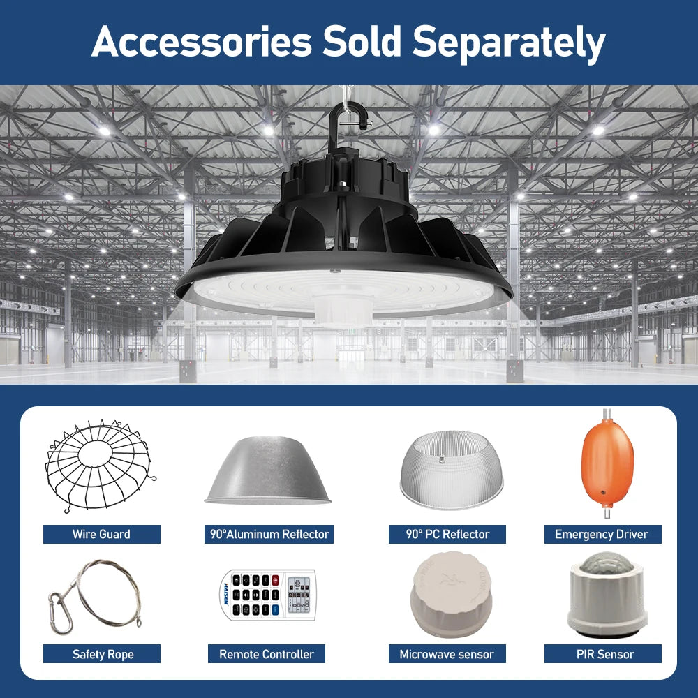 100-300W Black 200 Watt IP65 Foco Industrial Lampara Hi Bay Lamp Warehouse Highbay Ufo Light High Bay Led for Gym Garage