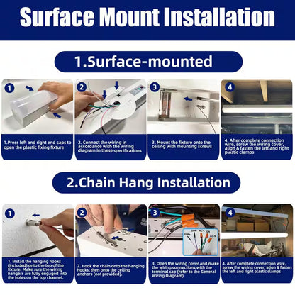 3.38 Ft. White Integrated LED Utility Shop Lights 200-Watt Equivalent Cct/Wattage Selectable,0-10-Volt Dimmable (2-Pack)