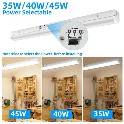 4 Pack 3.38 Ft. Linear Integrated LED White Strip Light Fixture, Cct/Wattage Selectable Hanging Ceiling Light for Garage