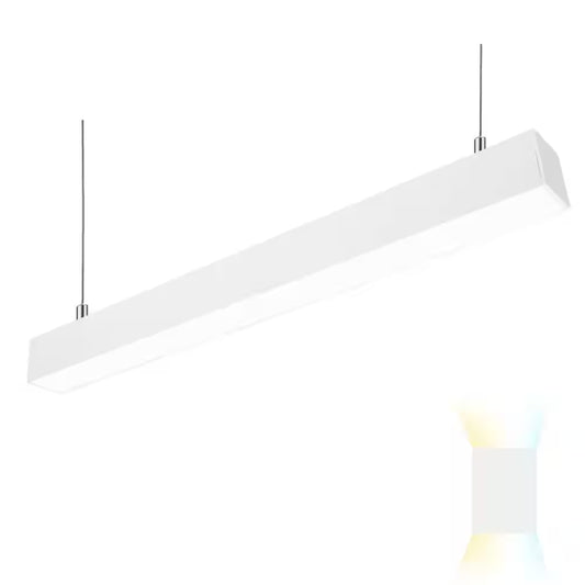 4 Ft. 50-Watt Integrated LED White Shop Light Fixture Architectural Linear Light Adjustable 3000K-6500K, up to 5750LM